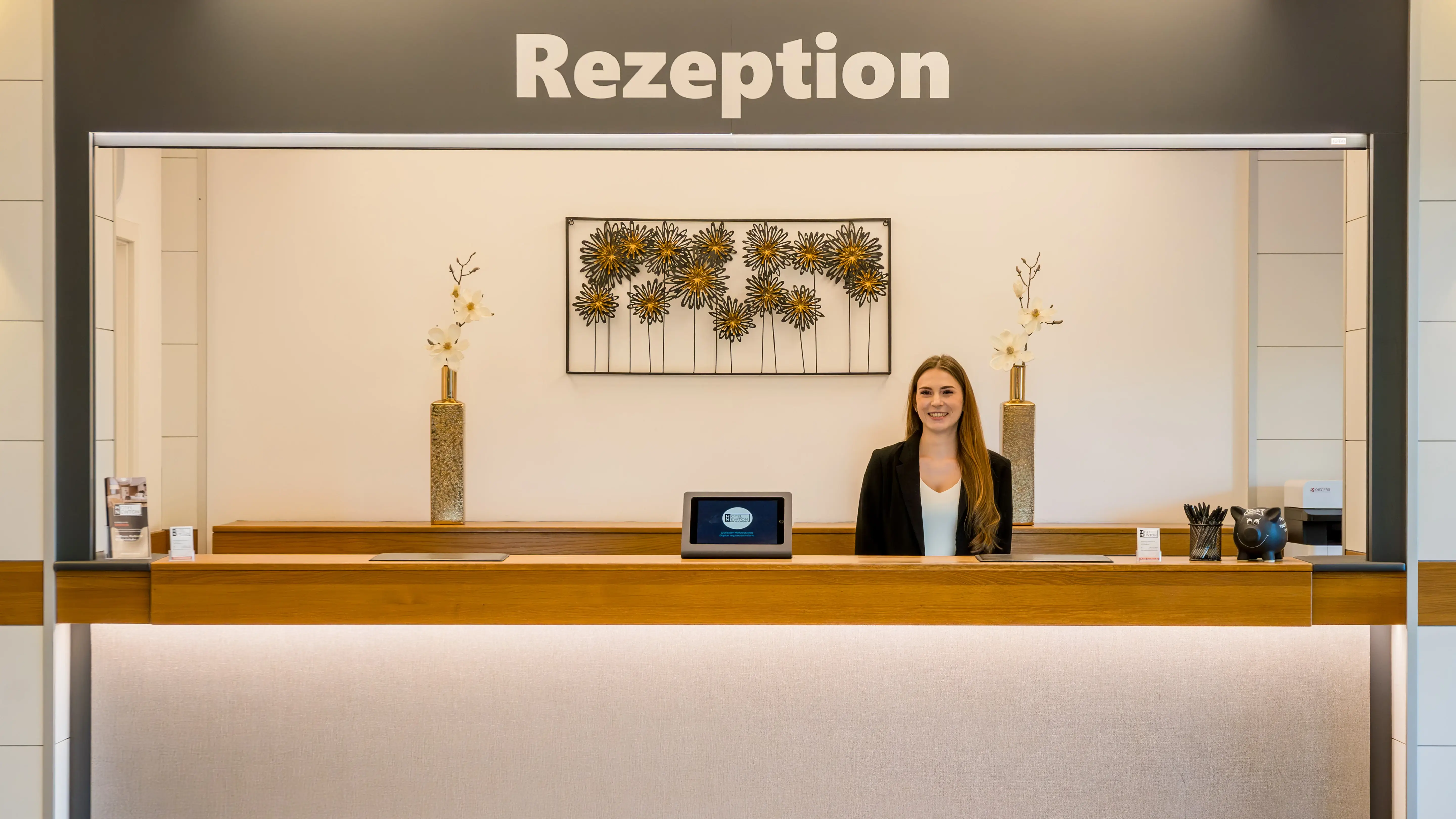 Die Rezeption im Hotel Newton Heilbronn